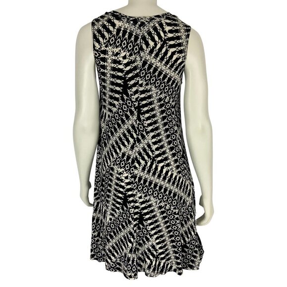 BCX Women's Dress Size Medium A Line Sleeveless Knee Length Black & White Casual - Picture 2 of 8